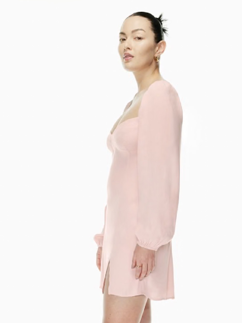 Wilfred  Aritzia Novella dress Light Pink Long-Sleeve Mini Dress size 4 - Picture 4 of 12